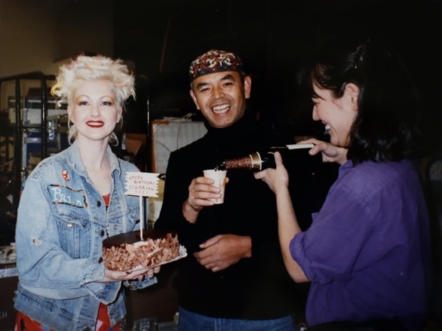 my father with Cyndi Lauper