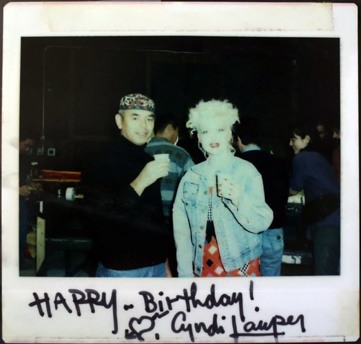 my father with Cyndi Lauper