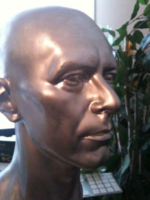 sculpture of David Bowie's head