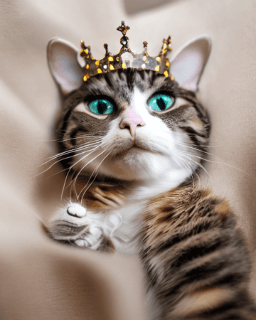 冠をかぶったネコ