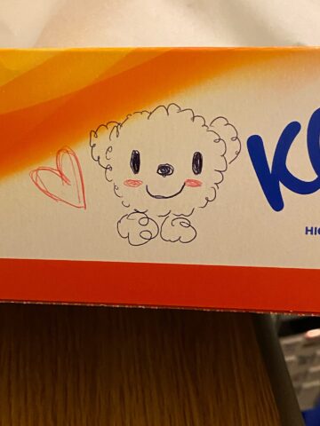 お掃除の人が描いてくれたクマちゃんの絵